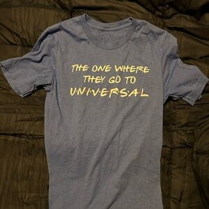 Blue Graphic T-Shirt with White Text